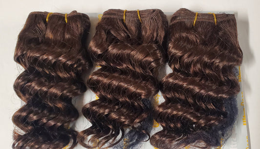 Human hair tangle-free weave; ultra deep; 3pcs; curly; wefts; sew-in. image 1