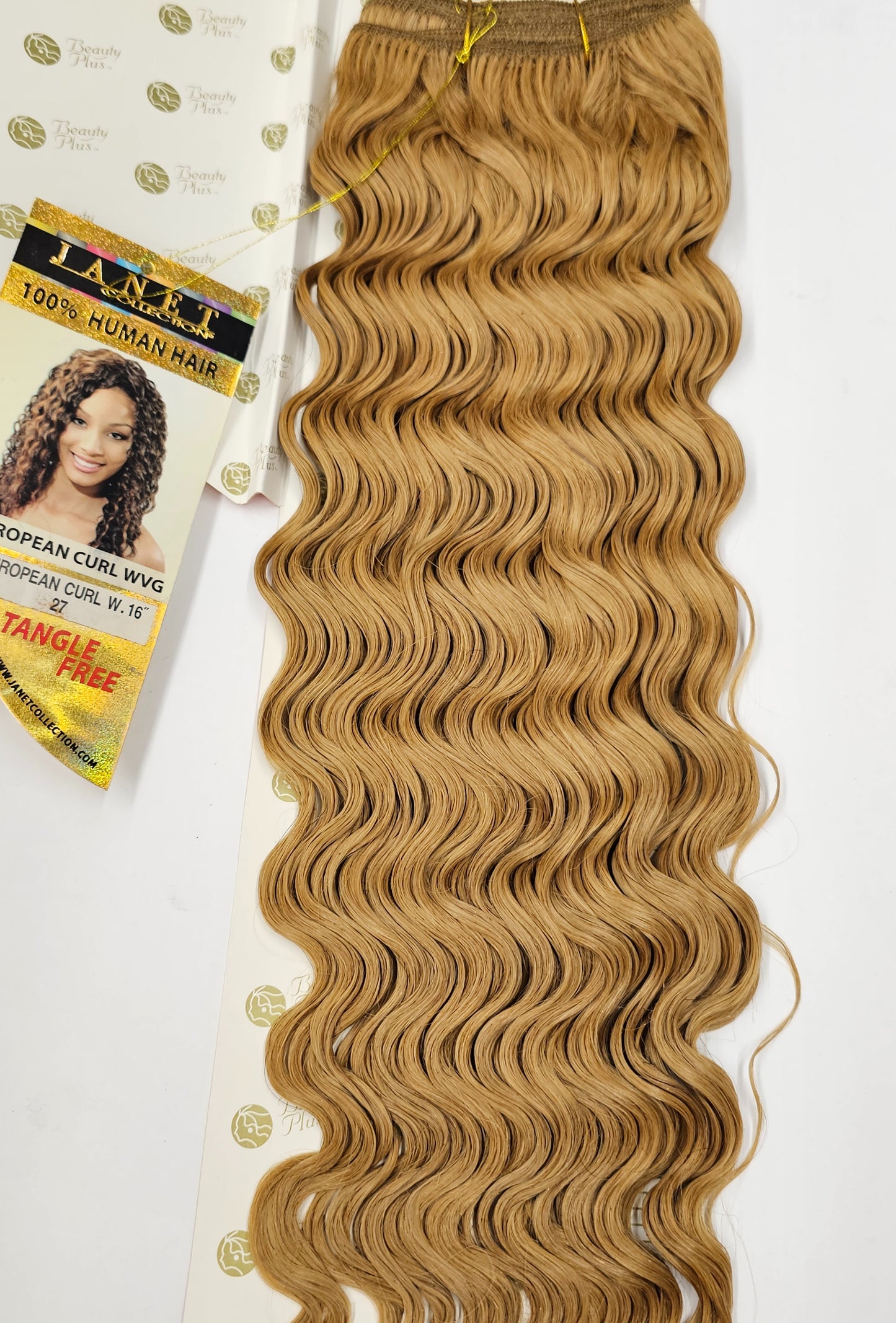 Curly human hair tangle-free weave for sew-in; European curl; wefts. image 3