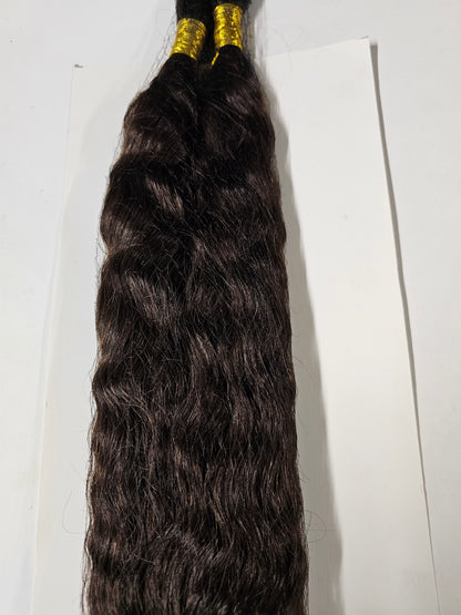 Wet and wavy tangle-free human hair and premium blend super bulk for braiding image 3