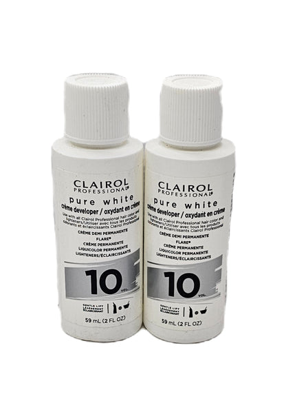 Set of 2  Clairol professional pure white creme developer 10 volume; 2fl.oz x2 image 2
