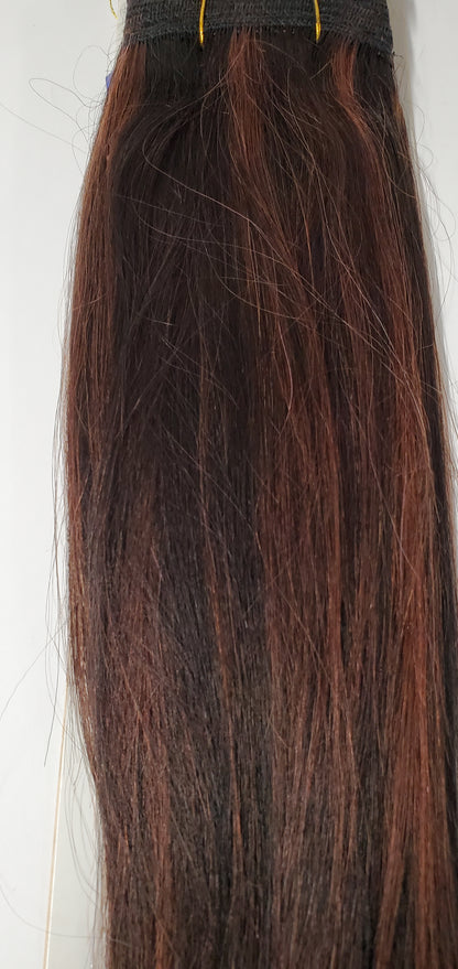 Human hair tangle free yaky weave; straight sew-in weft; Milky way image 0