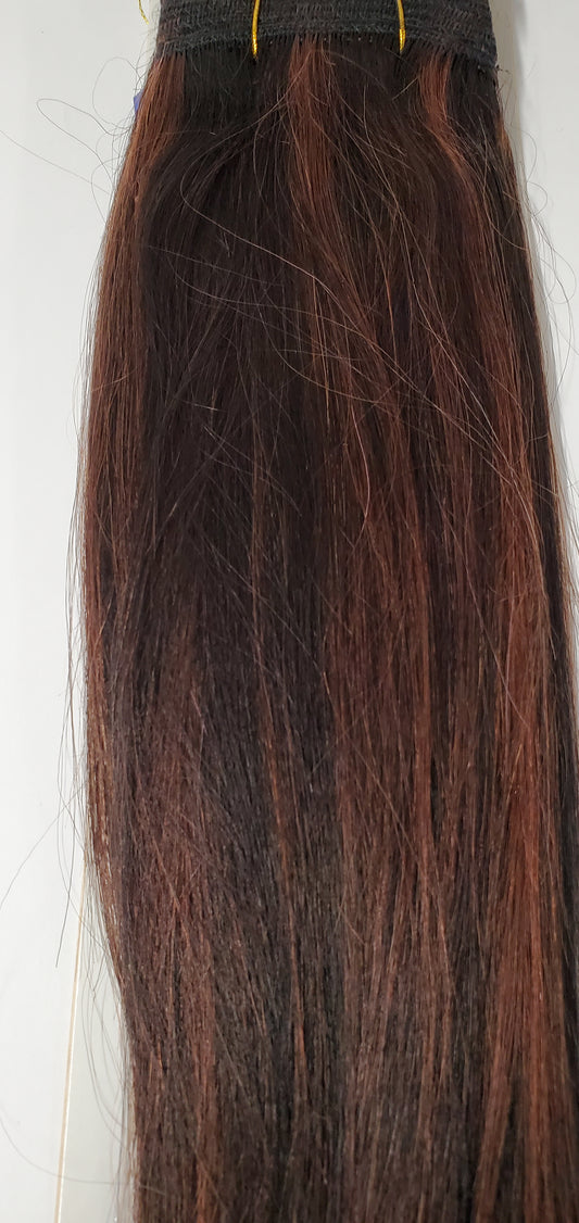 Human hair tangle free yaky weave; straight sew-in weft; Milky way image 0
