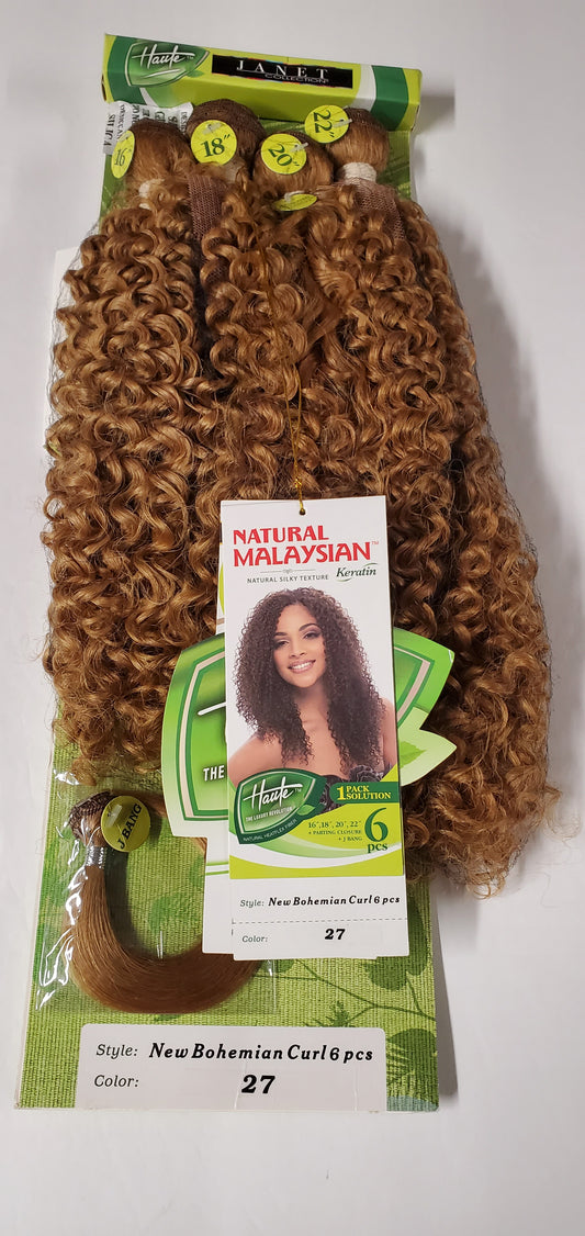Natural malaysian multi length weaves bohemian curl sew-in wefts. image 1