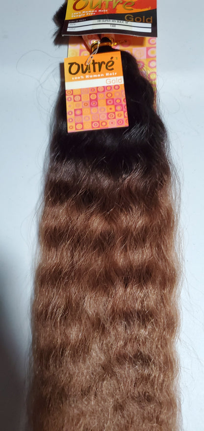 100% HUMAN HAIR SUPER WAVE BULK;OUTRE GOLD; BRAIDING;WAVY; FOR WOMEN image 3