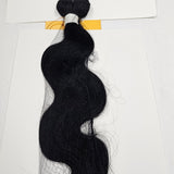 Unprocessed natural human hair body wave weave; curly sew-in weft image 0