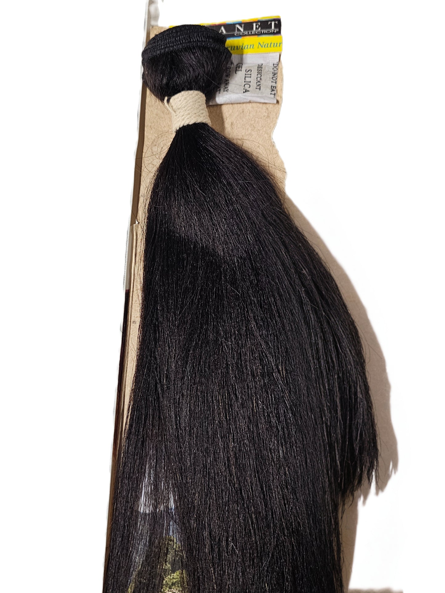 Peruvian natural virgin remy human hair weave for sew-in; straight; bundle weft image 1