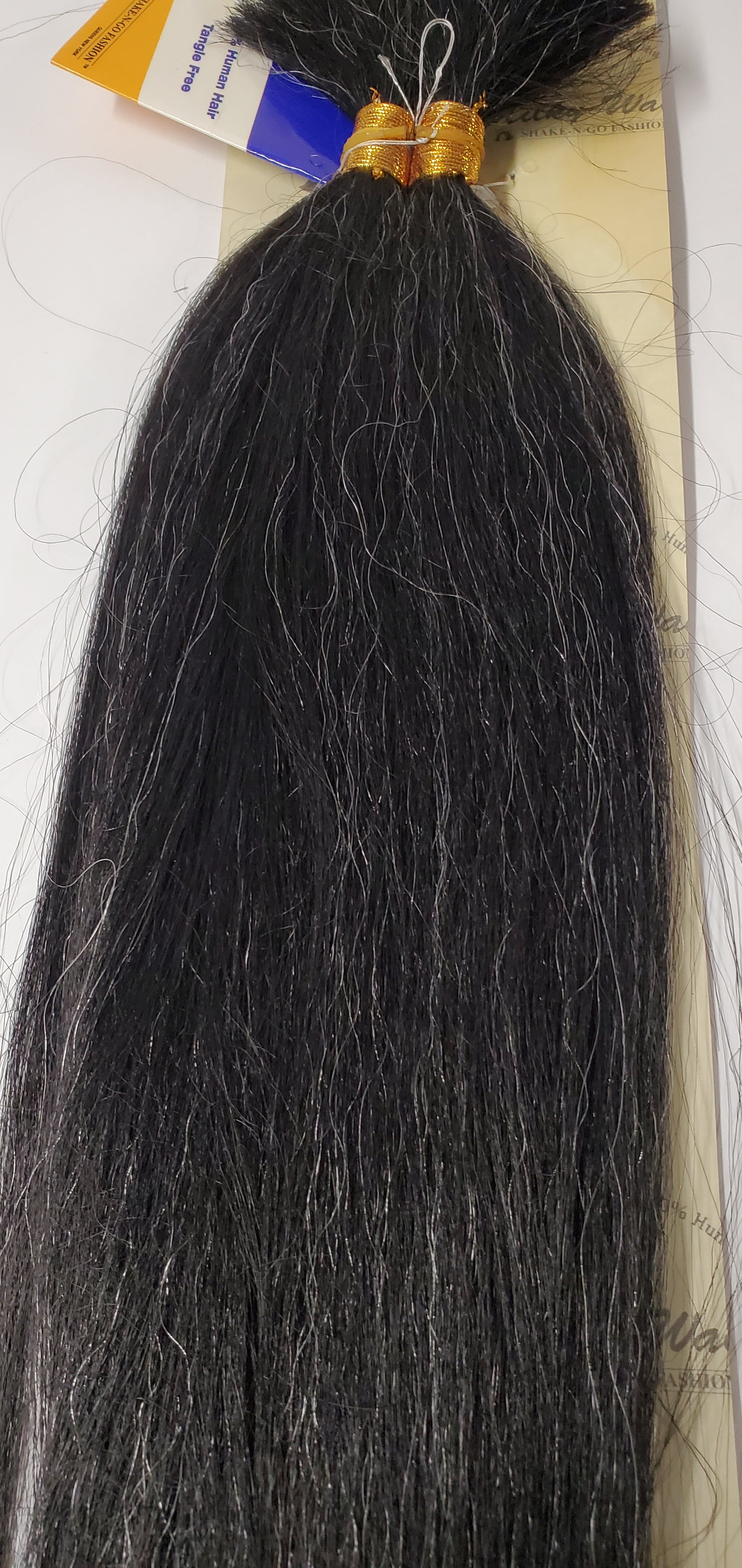 Human hair tangle-free yaki bulk  straight for braiding; 18 inch image 3