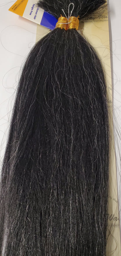 Human hair tangle-free yaki bulk  straight for braiding; 18 inch image 3