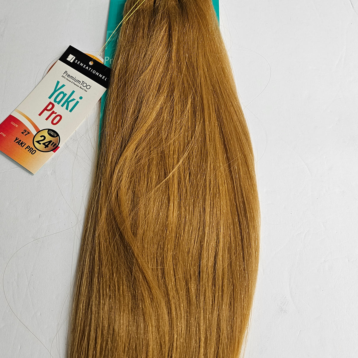 Human hair and premium blend weave straight for sew-in -  weft -  Yaki pro