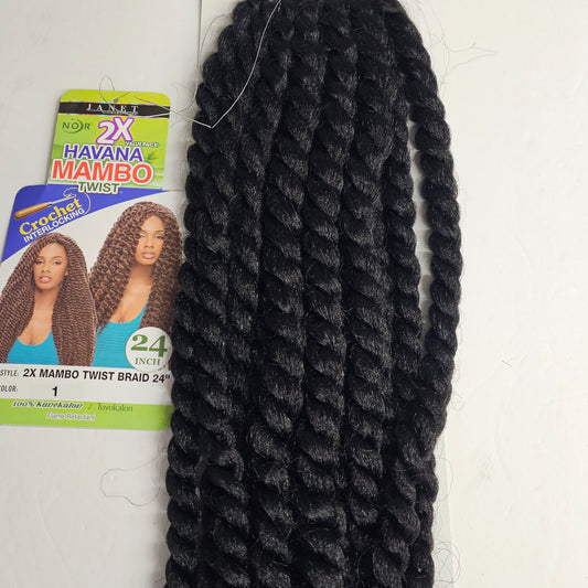 2 in 1 value pack Havana Mambo twist braid - 24 inch - crochet interlocking