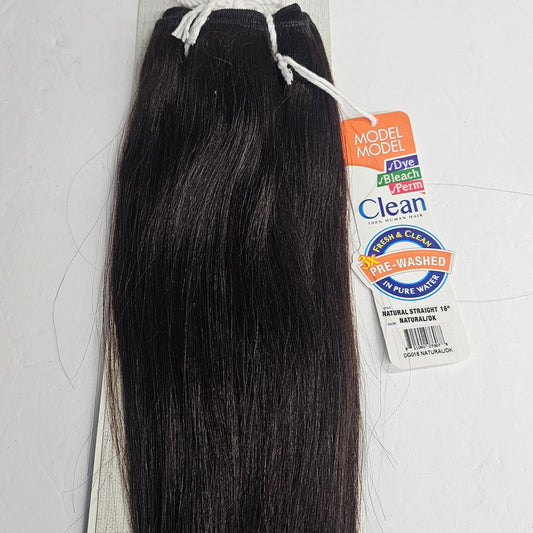 Model model clean natural straight human hair weave - pre-washed - dye - bleach - perm