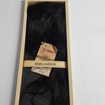 Brazilian silk full lace front piece cover all 11.5 inch x 3.5 inch - straight - natural
