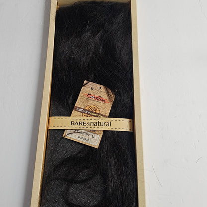 Brazilian silk full lace front piece cover all 11.5 inch x 3.5 inch - straight - natural
