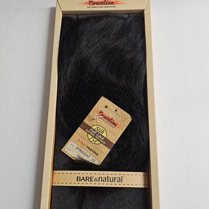 Brazilian silk full lace natural top piece 7 inch x 4 inch - natural straight - 3-way parting