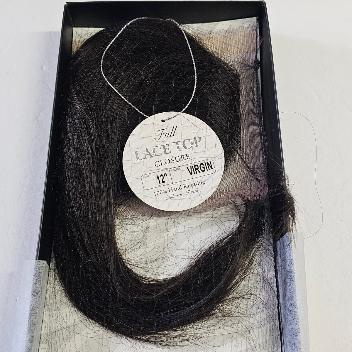 Kima Glamy virgin remi hair tangle-free full lace top closure - hand knotting