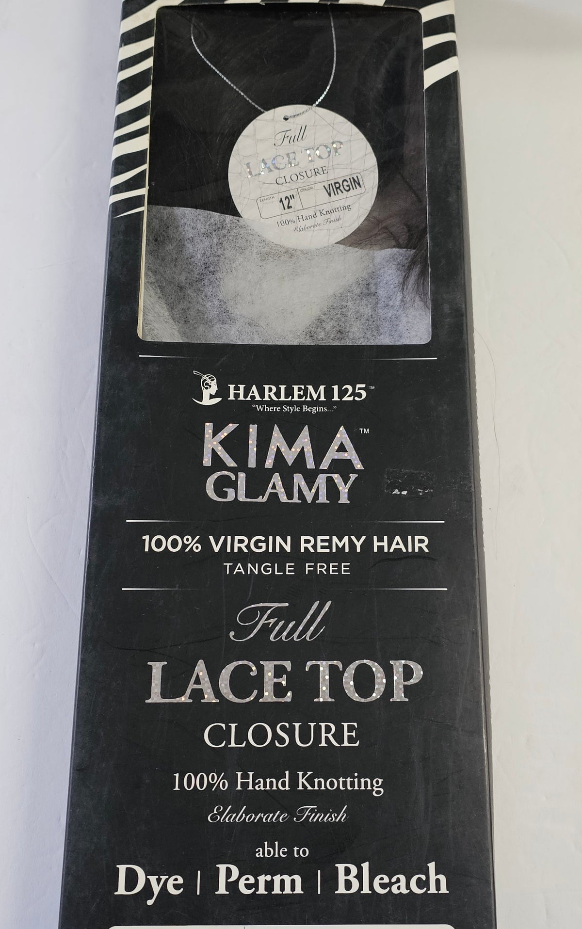 Kima Glamy virgin remi hair tangle-free full lace top closure - hand knotting