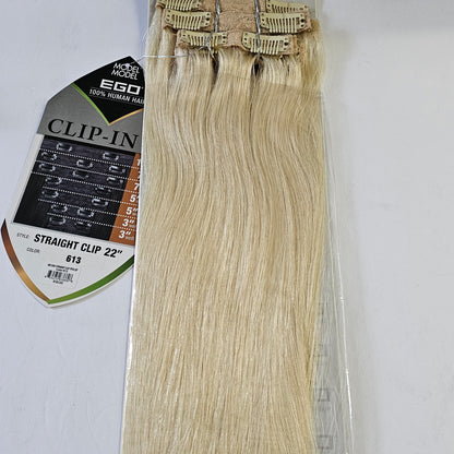 Model model Ego remy human hair clip-in 7pcs weaves - straight