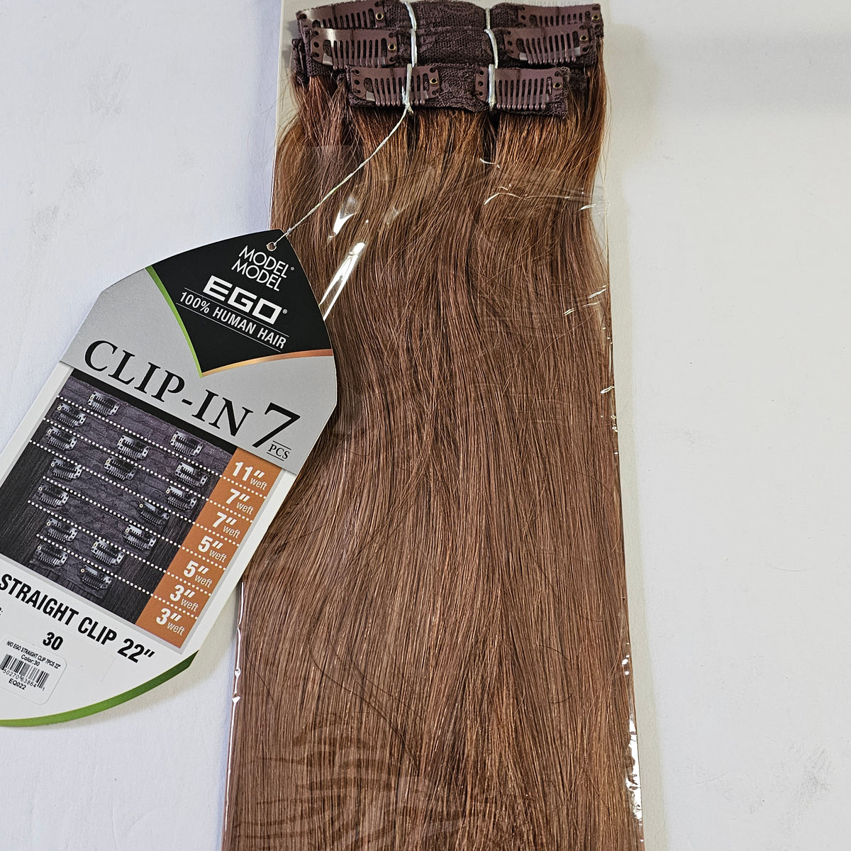 Model model Ego remy human hair clip-in 7pcs weaves - straight