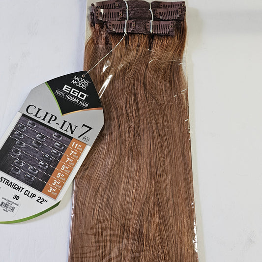 Model model Ego remy human hair clip-in 7pcs weaves - straight