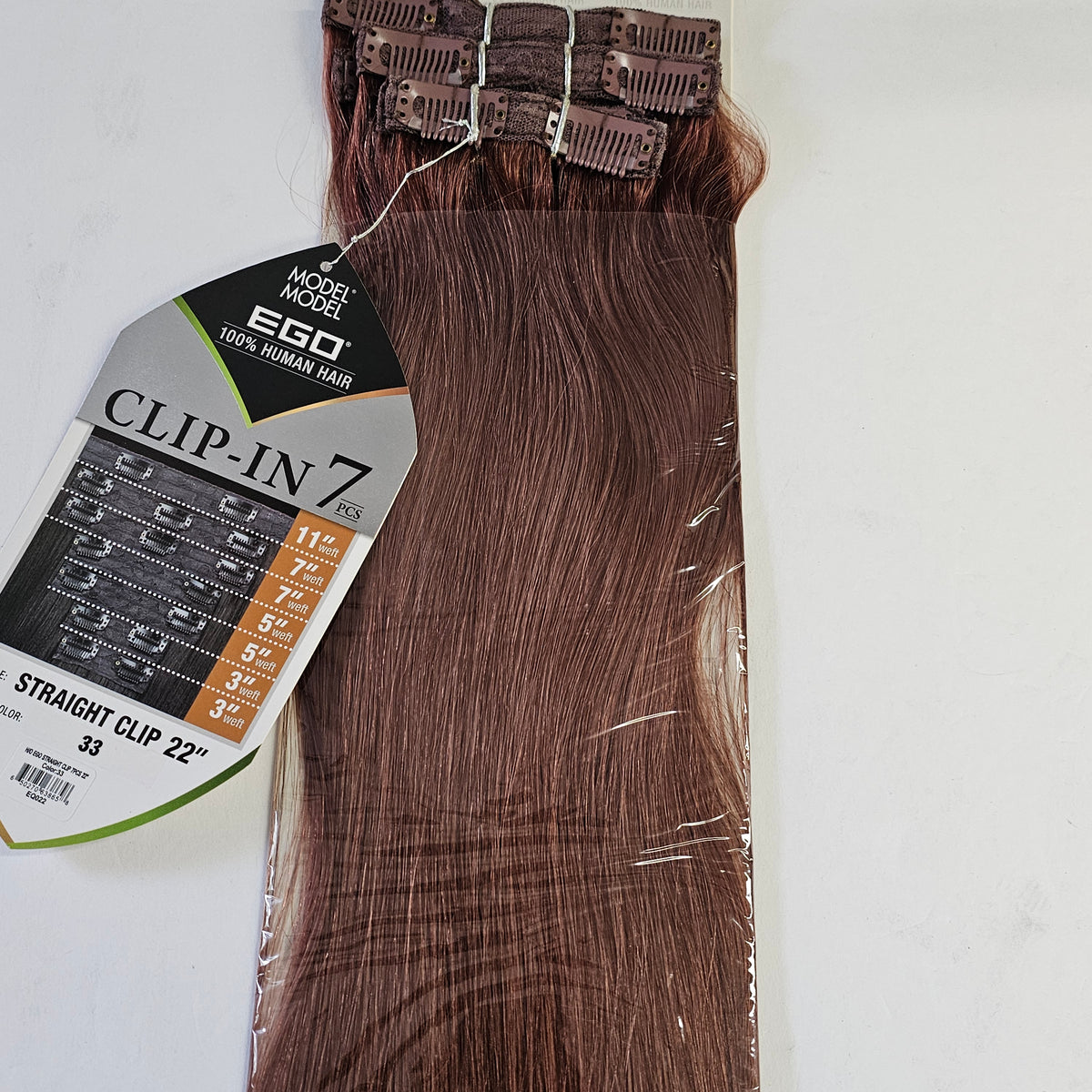 Model model Ego remy human hair clip-in 7pcs weaves - straight