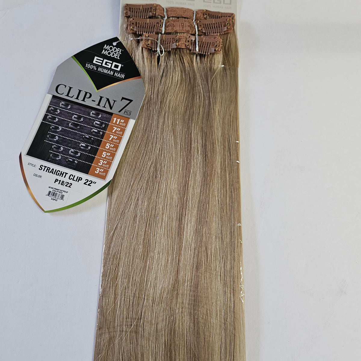 Model model Ego remy human hair clip-in 7pcs weaves - straight