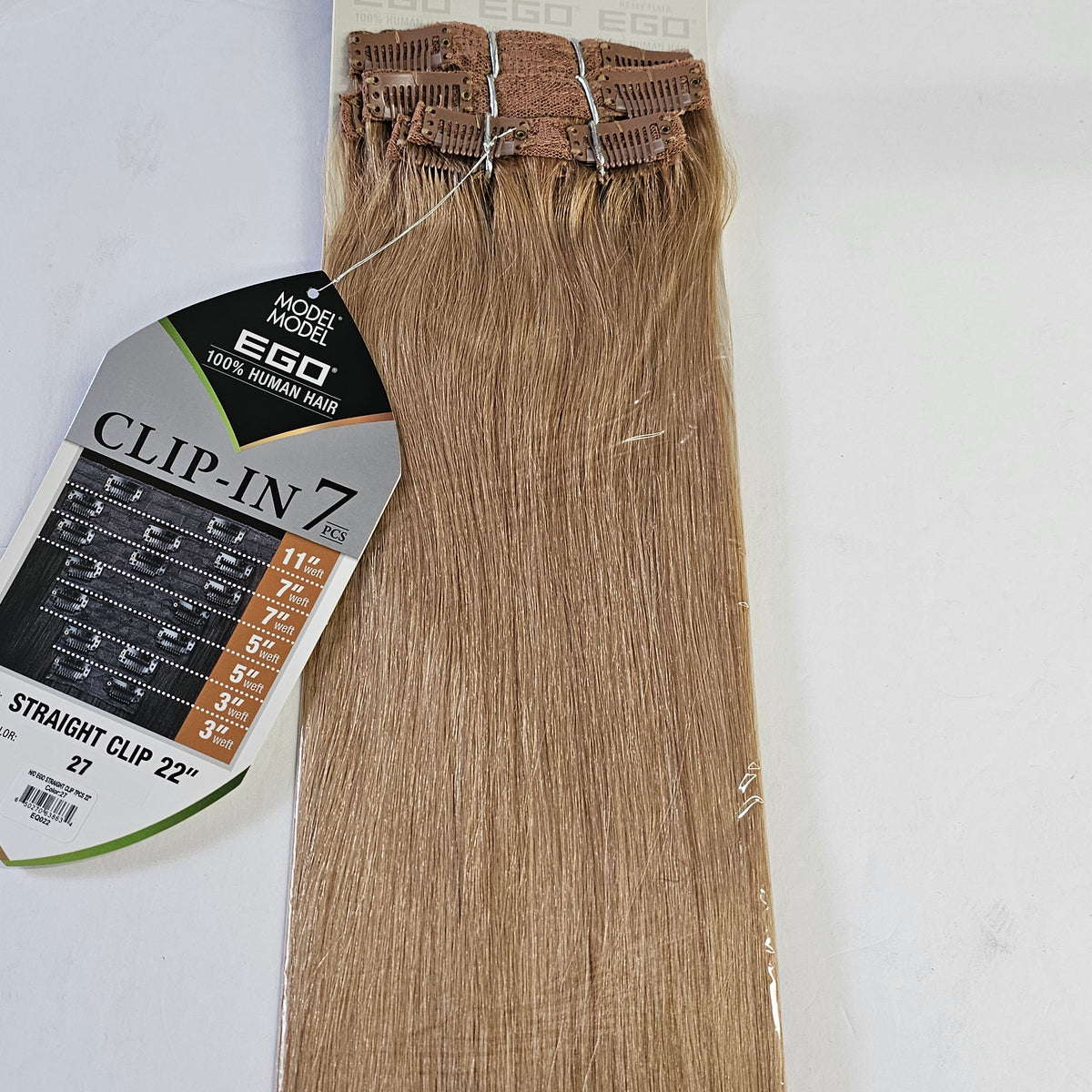 Model model Ego remy human hair clip-in 7pcs weaves - straight