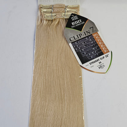 Model model Ego remy human hair clip-in 7pcs weaves - straight