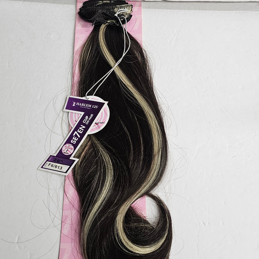 Clip-on 7pcs hair extensions - heat resistant - curling iron safe - Harlem 125