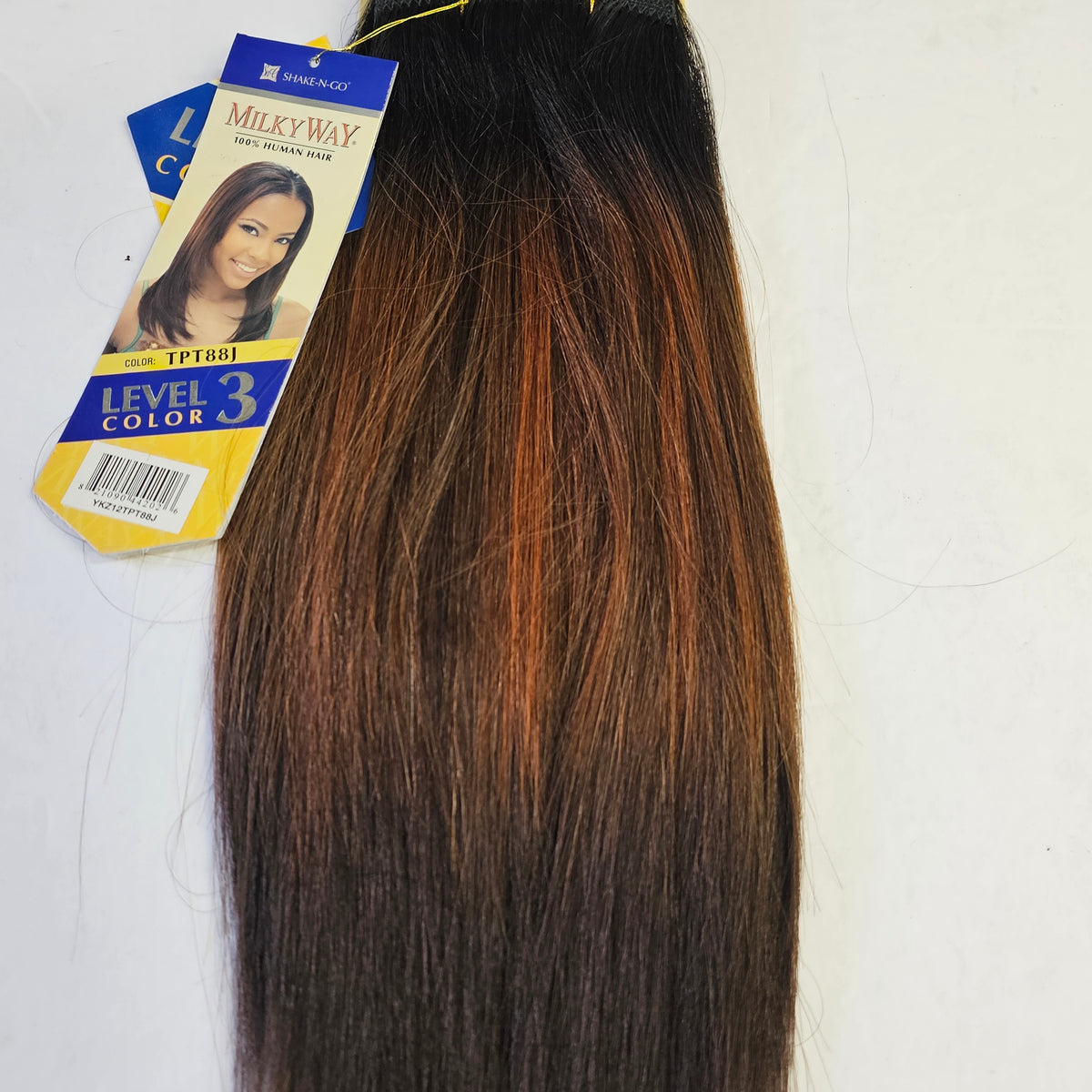 Human hair weave yaky straight for sew-in, wefts - Milky way -ombre colors