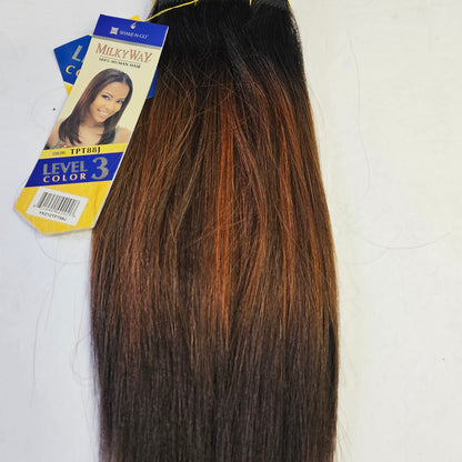Human hair weave yaky straight for sew-in, wefts - Milky way -ombre colors