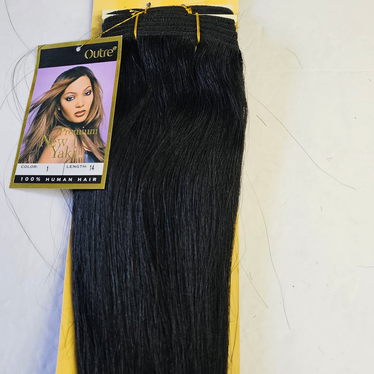 Outre premium new yaki tangle-free human hair weave - straight sew-in weft