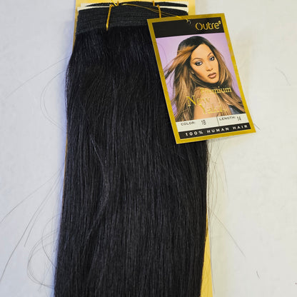 Outre premium new yaki tangle-free human hair weave - straight sew-in weft