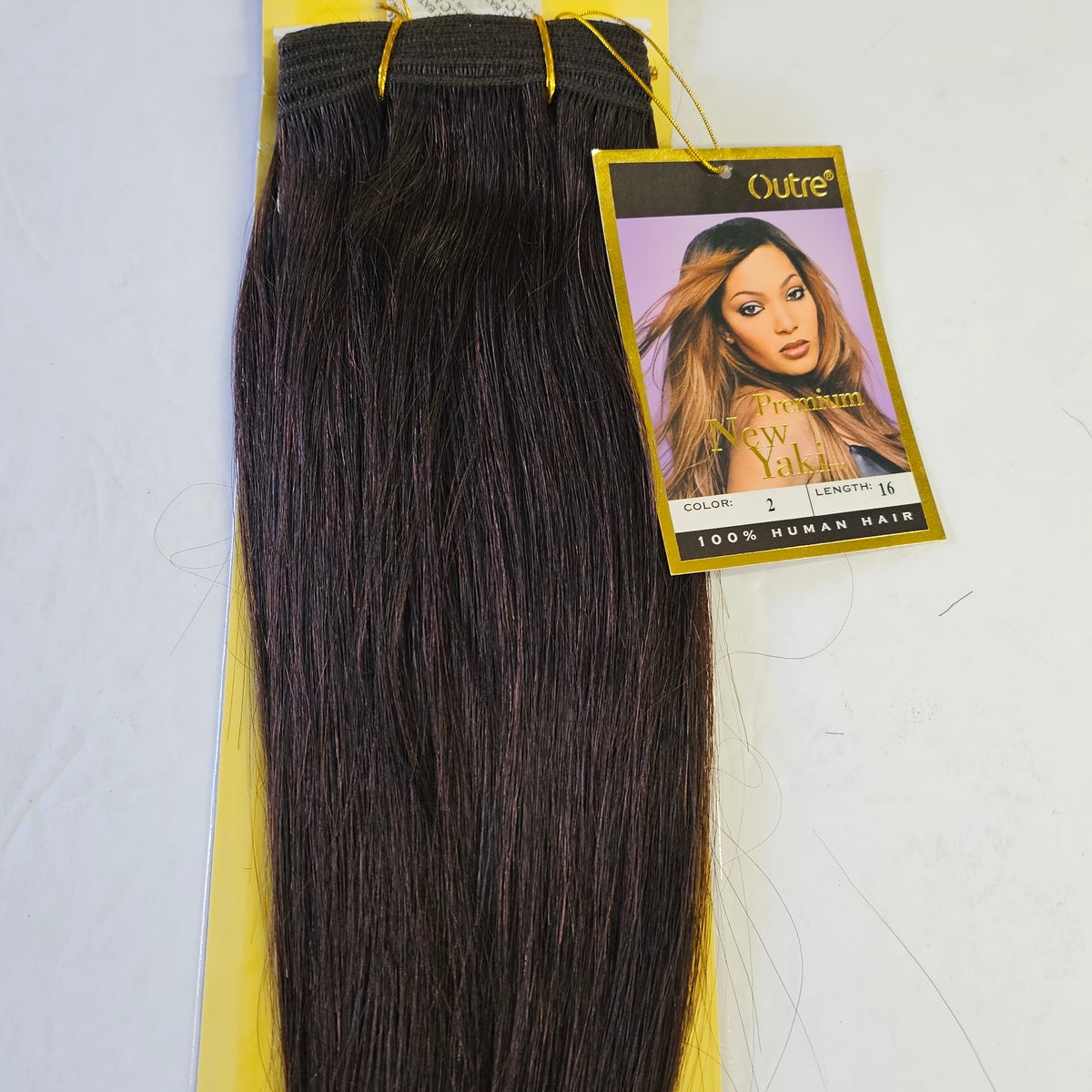 Outre premium new yaki tangle-free human hair weave - straight sew-in weft