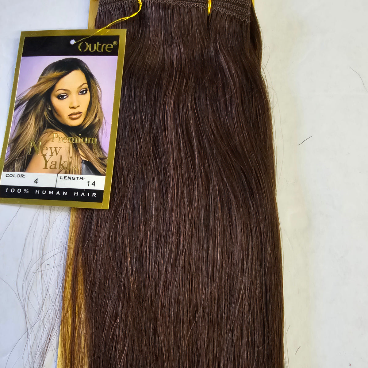 Outre premium new yaki tangle-free human hair weave - straight sew-in weft