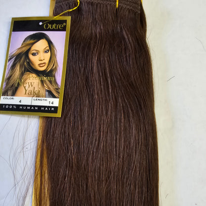 Outre premium new yaki tangle-free human hair weave - straight sew-in weft