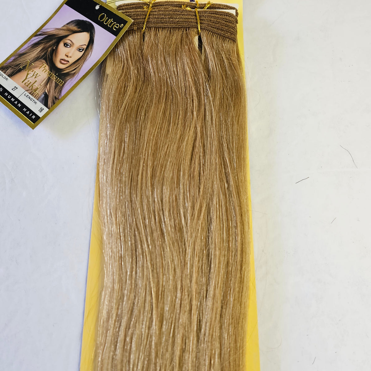 Outre premium new yaki tangle-free human hair weave - straight sew-in weft