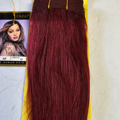 Outre premium new yaki tangle-free human hair weave - straight sew-in weft
