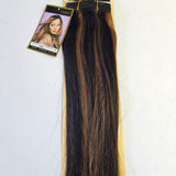 Outre premium new yaki tangle-free human hair weave - straight sew-in weft - mixed colors - 1B/30