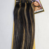 Outre premium new yaki tangle-free human hair weave - straight sew-in weft - mixed colors - 1B/27