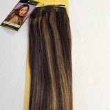 Outre premium new yaki tangle-free human hair weave - straight sew-in weft - mixed colors - C2/27