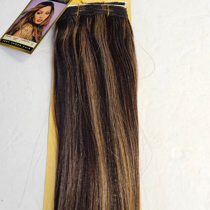 Outre premium new yaki tangle-free human hair weave - straight sew-in weft - mixed colors - C2/27
