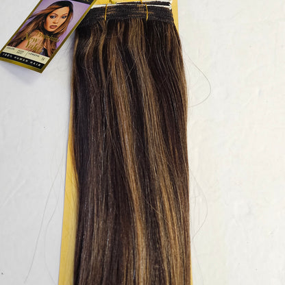 Outre premium new yaki tangle-free human hair weave - straight sew-in weft - mixed colors - C2/27