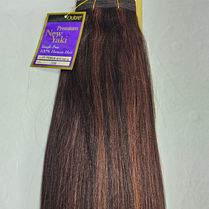 Outre premium new yaki tangle-free human hair weave - straight sew-in weft - mixed colors - C2/33