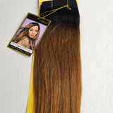 Outre premium new yaki tangle-free human hair weave - straight sew-in weft - mixed colors - ombre