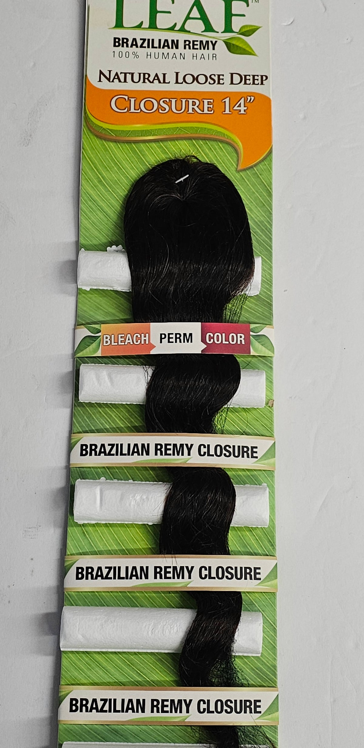 Model Model Brazilian remy natural loose deep closure - bleach - perm - color