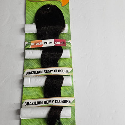 Model Model Brazilian remy natural loose deep closure - bleach - perm - color