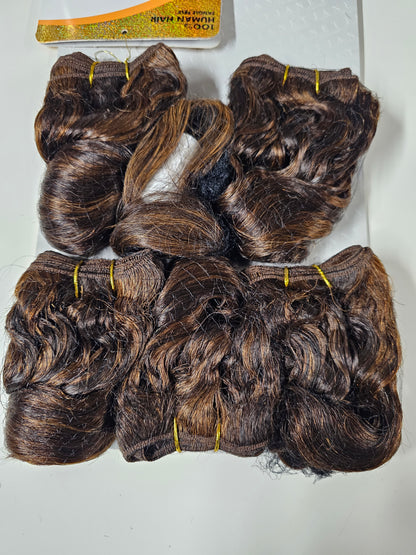 Human hair tangle-free weave; deep romance; sew-in; curly; 6pcs. image 1