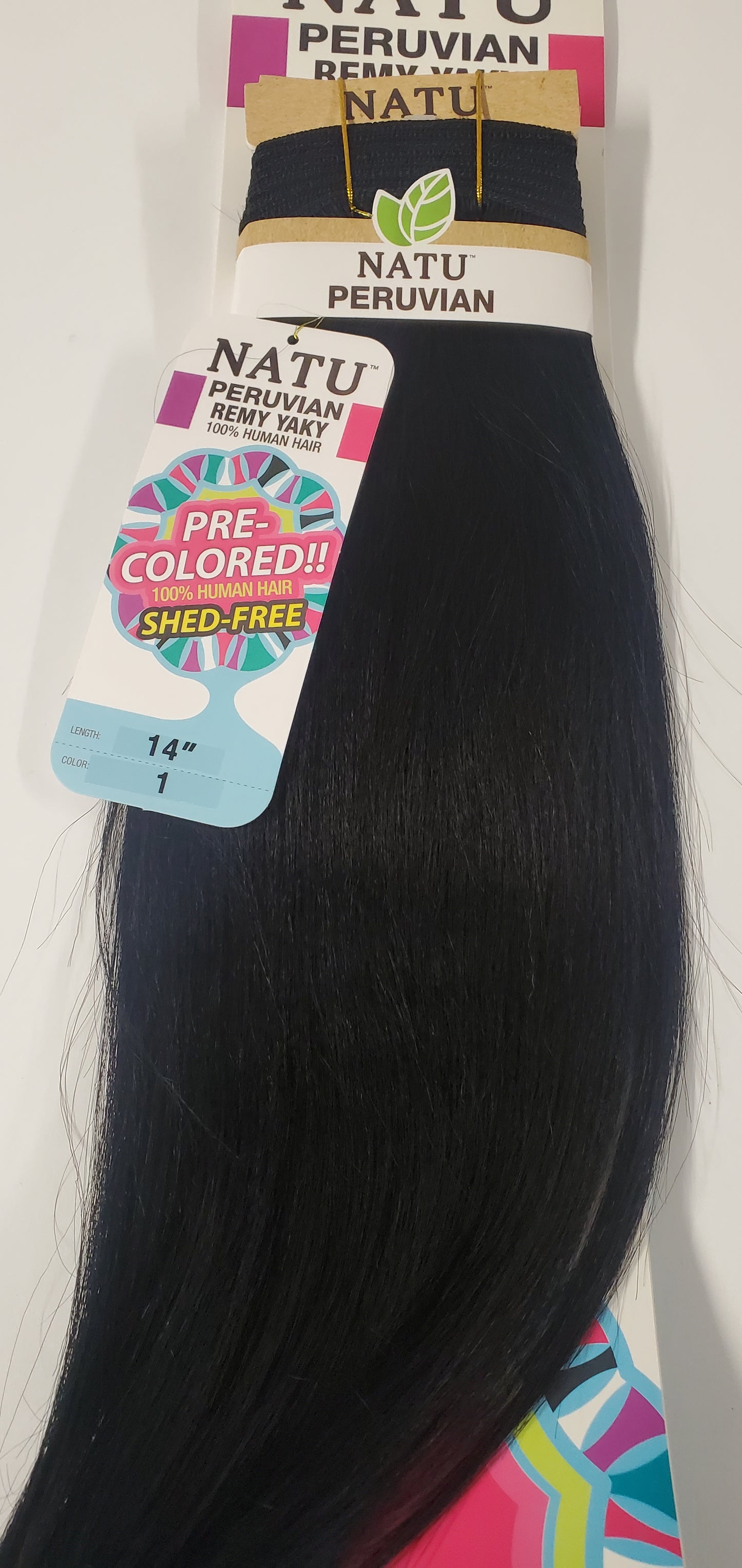 Human hair peruvian remy yaky weave; straight sew-in weft. image 2