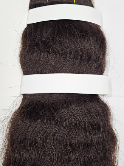 Human hair tangle-free super French weaving; wavy sew-in weft image 1