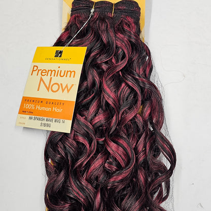 Human hair tangle-free spanish wave weave; curly sew-in weft. image 4